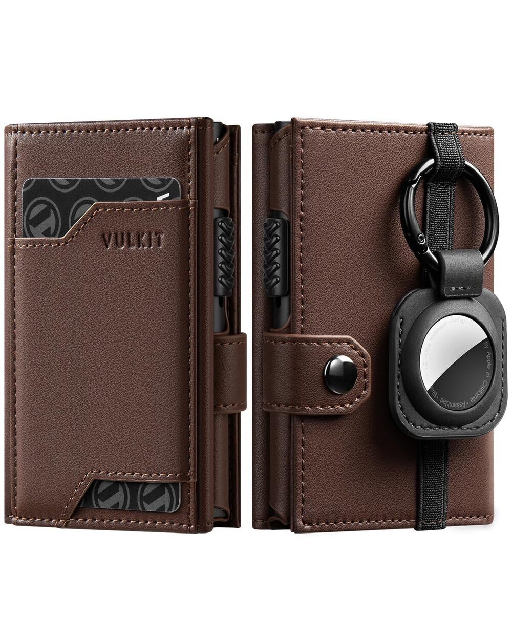 9831 Airtag Wallet with Keyring Leather Pop up Credit Card Wallet with Air